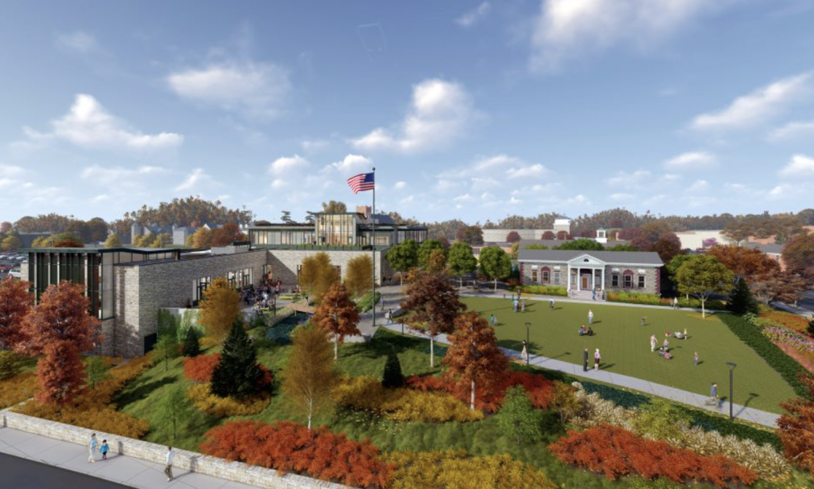 New Canaan Library aerial view 2024
